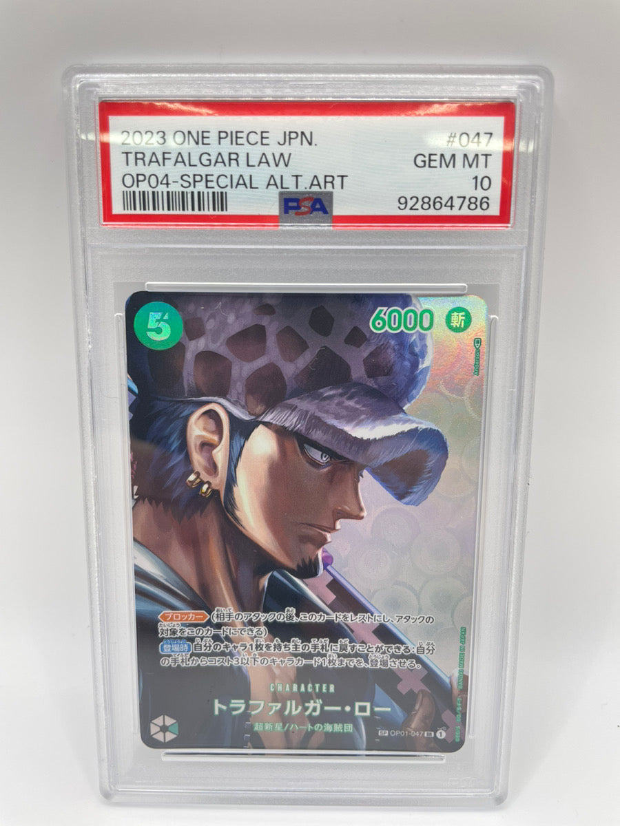 PSA10 TRAFALGAR LAW SP OP01-047 SR Japanese One Piece – Trading