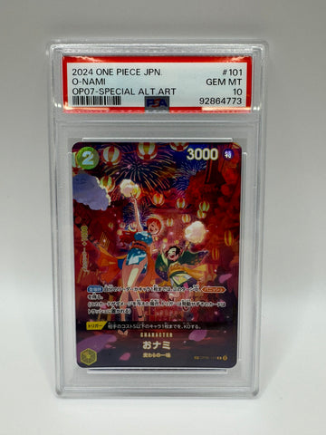 PSA 10 ONami SP OP07 OP06-101 500 Years In The Future nami ONE PIECE Card