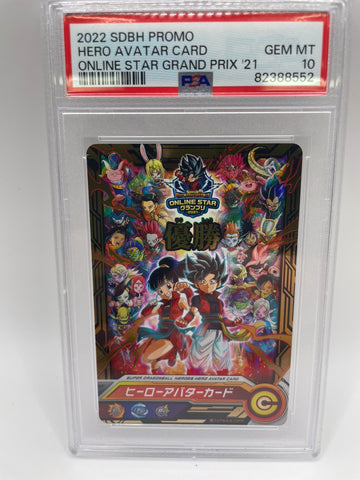 PSA10 Super Dragon Ball Heroes Winning Hero Avatar Card 2021