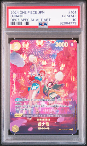 PSA 10 O-NAMI SP OP07 OP06-101 500 YEARS IN THE FUTURE 2024 ONE PIECEL card